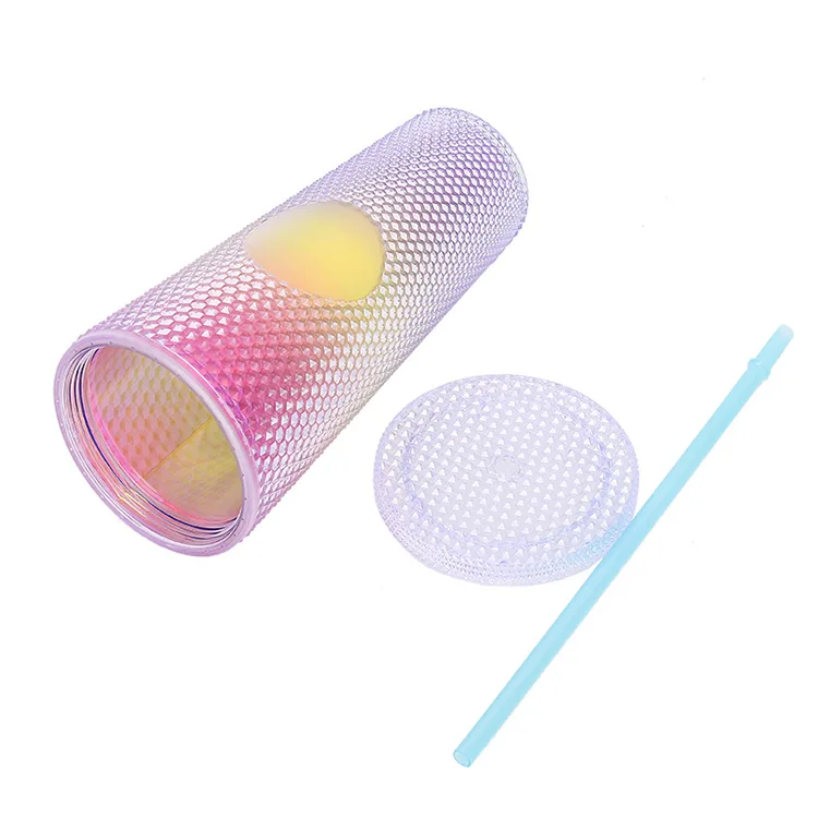 Wonisi 24Oz Colorful Double Wall Plastic Tumbler Cup - Image 2