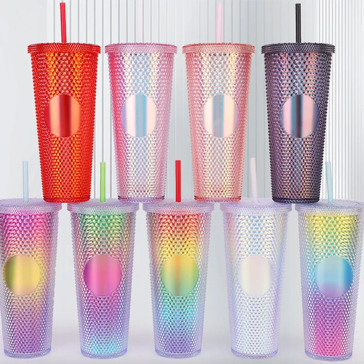 Wonisi 24Oz Colorful Double Wall Plastic Tumbler Cup - Image 4