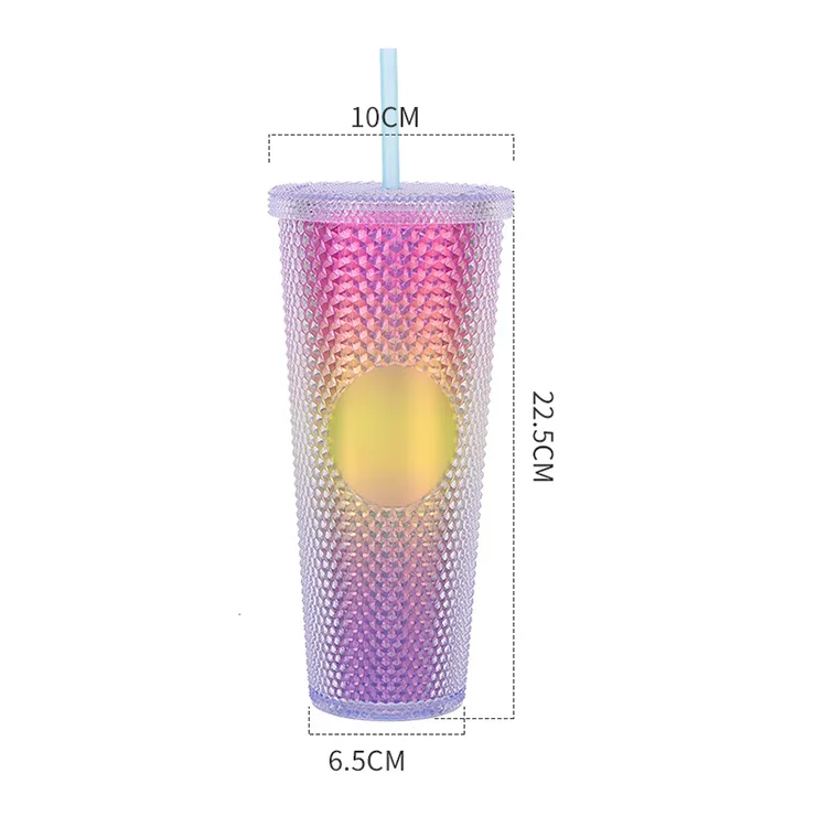 Wonisi 24Oz Colorful Double Wall Plastic Tumbler Cup - Image 3