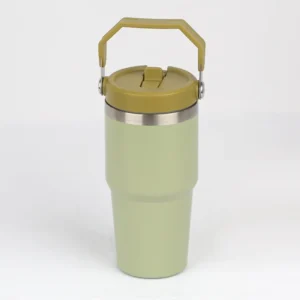 Wonisi 20oz 30oz Double Wall Stainless Steel Travel Tumbler With Straw Lid And Handle