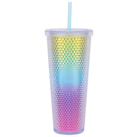 Wonisi 24Oz Colorful Double Wall Plastic Tumbler Cup